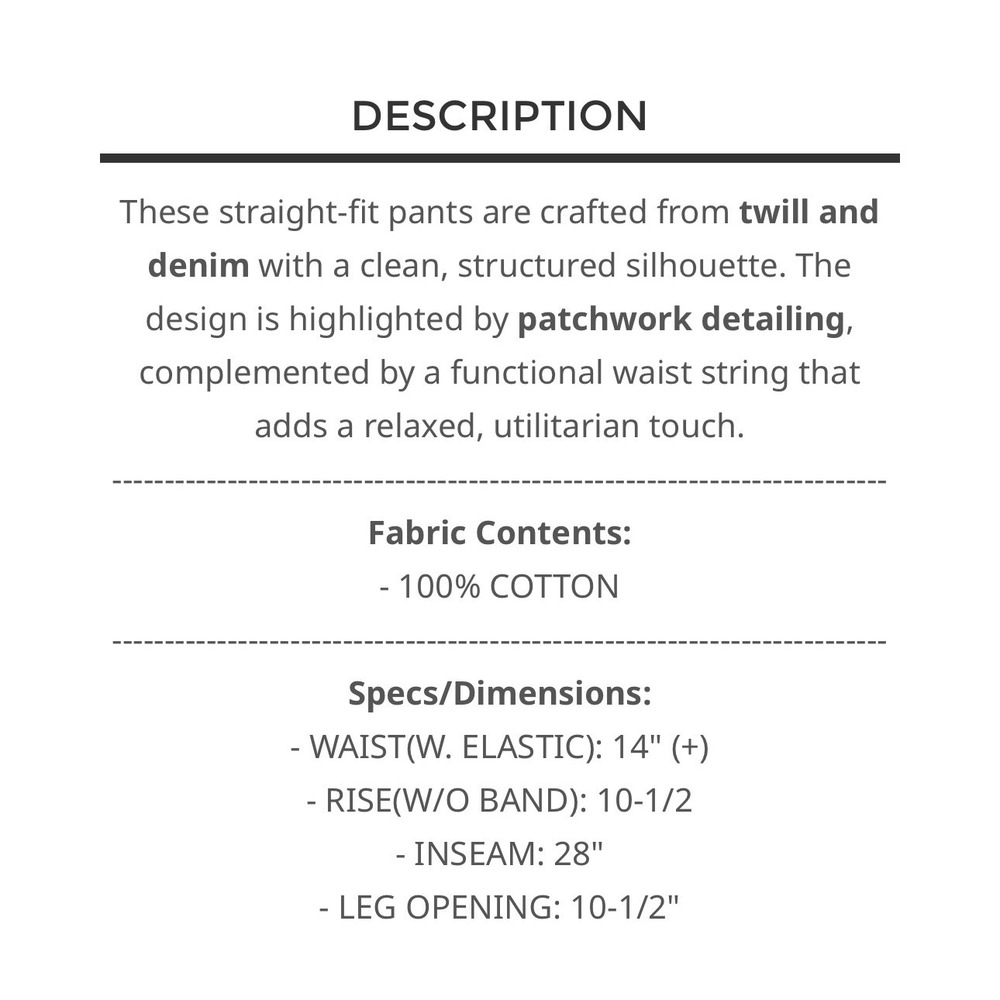 POL Patchwork Straight Leg Twill Denim Pants Crea… - image 5